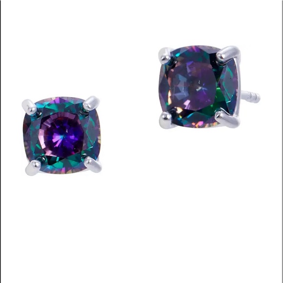 New-Savvy Cie Jewels Mystic Quartz Sterling Silver Stud Earrings - Picture 2 of 5